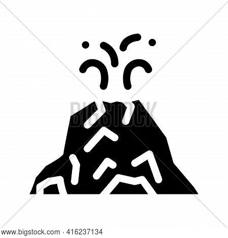 Eruption Volcano Glyph Icon Vector. Eruption Volcano Sign. Isolated Contour Symbol Black Illustratio