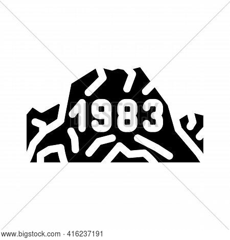Date Of Last Eruption Glyph Icon Vector. Date Of Last Eruption Sign. Isolated Contour Symbol Black I
