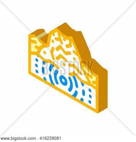 Earthquake Volcano Isometric Icon Vector. Earthquake Volcano Sign. Isolated Symbol Illustration