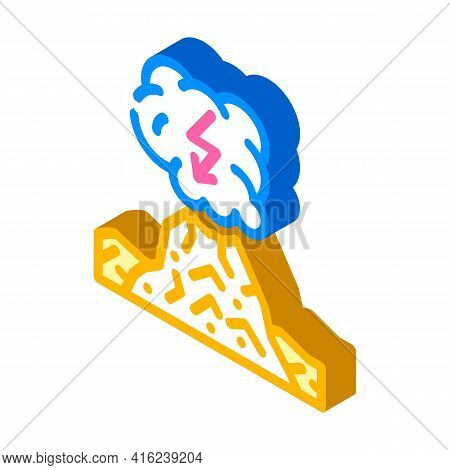 Dirty Thunderstorm Isometric Icon Vector. Dirty Thunderstorm Sign. Isolated Symbol Illustration