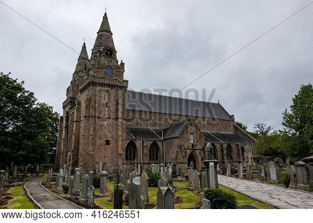 Aberdeen, Scotland - August 11, 2019: Exterior Of Cathedral Church Of St. Machar In Old Aberdeen, Sc