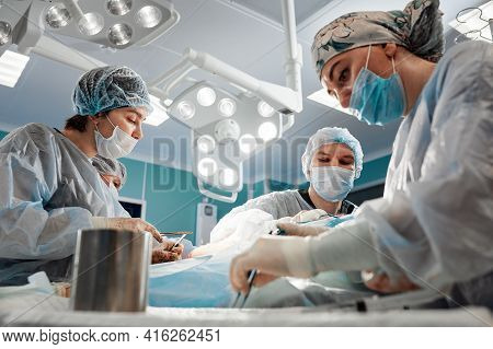 Blepharoplasty Plastic Surgery Operation For Modifying The Eye Region Of The Face In Medical Clinic.