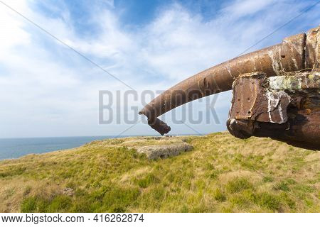 Remains Of A German Bunker Of World War Ii At Cezembre Island, Brittany, France