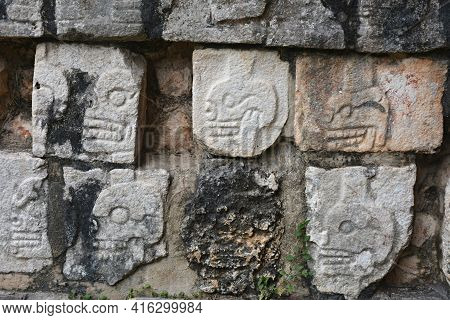 Chichen Itza Tzompantli The Wall Of Skulls (temple Of Skulls), Mexico.
Mayan Archeological Site Of C