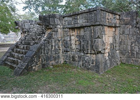 Ruins In Mayan Archeological Site Of Chichen Itza.
Mayan Archeological Site Of Chichen Itza, Yucatan