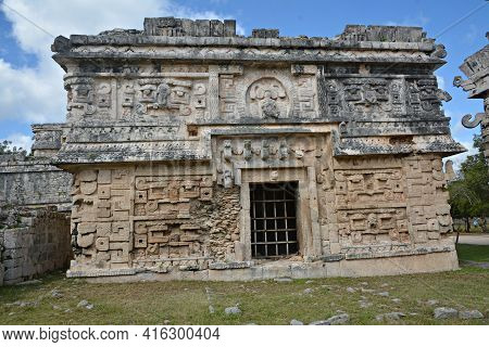 Church And Temple Of Reliefs In Chichen Itza.
Mayan Archeological Site Of Chichen Itza, Yucatan, Mex