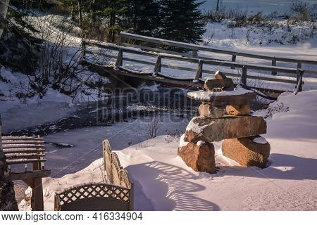 Inuktitut In A Garden In The Canadian Winter