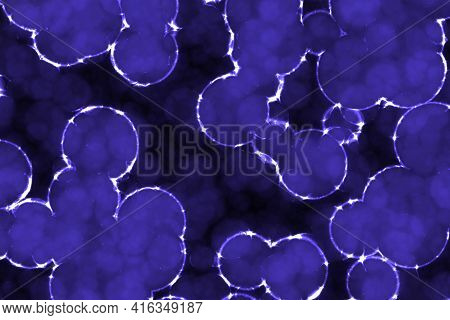 Amazing Creative Blue Big Amount Of Organic Micro Organisms Digital Art Background Or Texture Illust