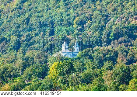 Monastery In The Green Forest . Spiritual Place For Solitude