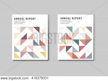 Abstract, Geometric Book Cover Flyer Designs Set.