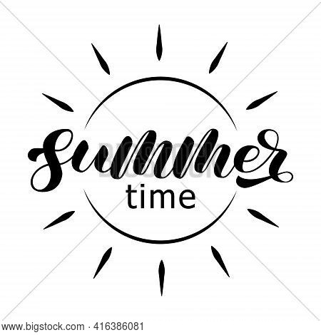 Summer Time With Sunny Rays. Vector Stock Illustration For Poster Or Banner