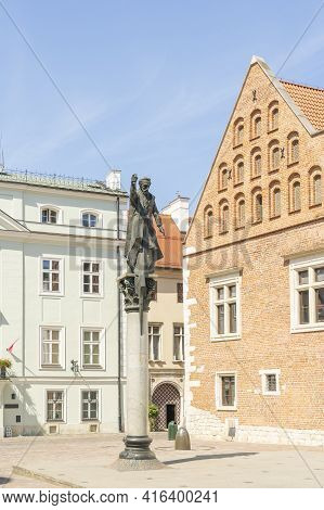 Krakow Poland August 2020. Piotr Skarga Monument, Krakow, Old Town, Lesser Poland, Poland