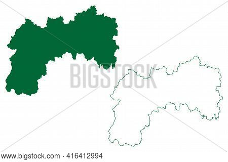 Latehar District (jharkhand State, Republic Of India, Palamu Division) Map Vector Illustration, Scri