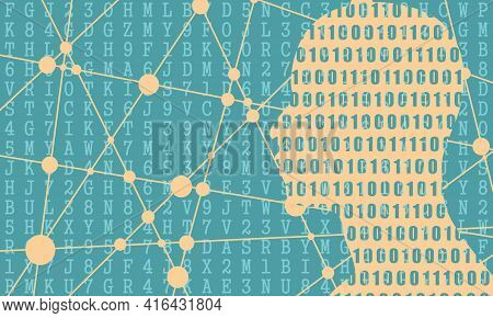 Artificial Intelligence Concept. Background With Digital Matrix
