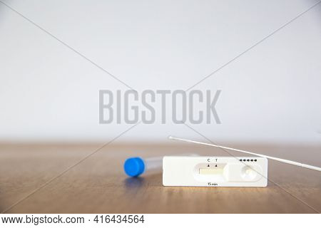 Covid-19 Rapid Antibodies Test Kit, Home Testing Kit With Nose Swab And Test Tube For Coronavirus, C
