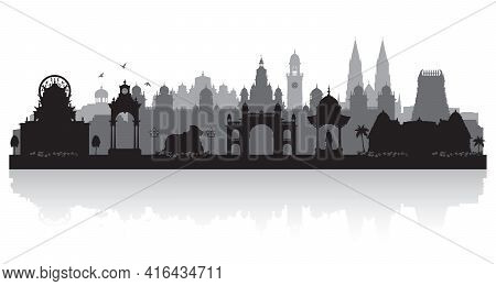 Mysore India City Skyline Silhouette