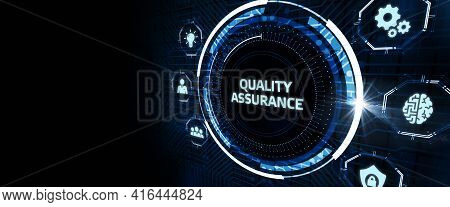 Business, Technology, Internet And Network Concept. Quality Assurance Service Guarantee Standard.3d 