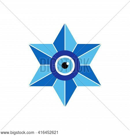 Amulet Evil Eye Isolated. Talisman To Protect Against Evil Eye. Greek Evil Eye, Symbol Of Protection