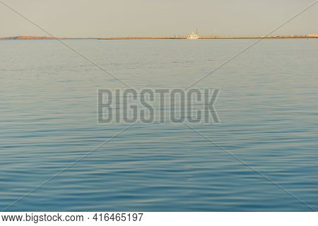 Sea Blue Water Surface Texture Background, Aerial View