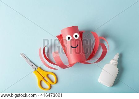 Diy And Kids Creativity. Step By Step Instruction: How To Make Octopus From Toilet Roll Tube. Step3