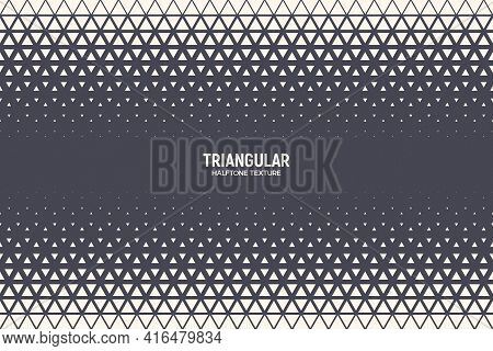 Triangular Halftone Texture Vector Border Geometric Technology Abstract Background. Half Tone Triang