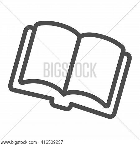 Open Book, Magazine Line Icon, Children Book Day Concept, Magazine Vector Sign On White Background, 