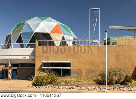 Albuquerque, New Mexico - April 2, 2021: New Mexico Museum Of Natural History And Science, View From