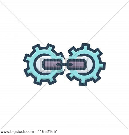 Color Illustration Icon For Back-link-optimization Back Blogging Connect Link Linkage Optimization