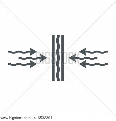 Vapor-permeating Layer In The Construction Of Buildings Icon In Flat Style.vector Illustration.