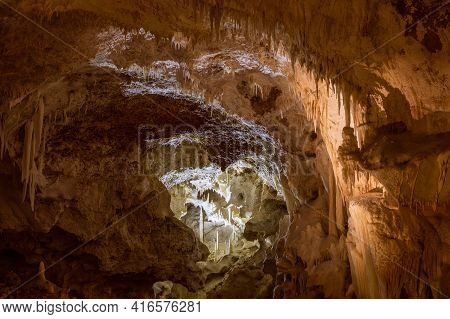The Frasassi Caves (grotte Di Frasassi), A Huge Karst Cave System. Marche, Italy