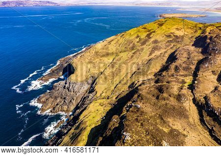 Aerial View Of Dunmore Head By Portnoo In County Donegal, Ireland.