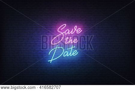 save the date neon