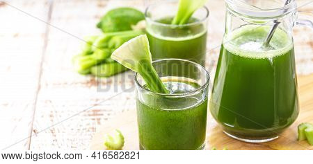 Celery Smoothie, Green Juice, Natural Vegetables Juice