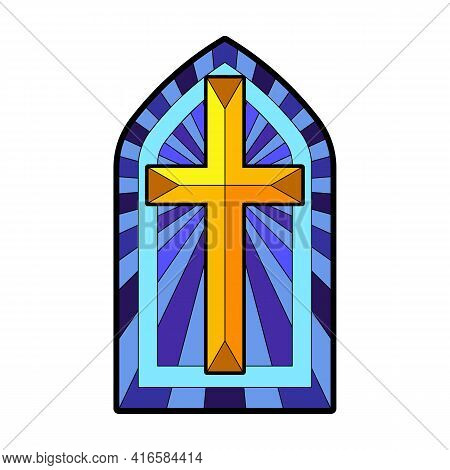 Glass Vector Cartoon Icon. Vector Illustration Glass Window On White Background. Isolated Cartoon Il