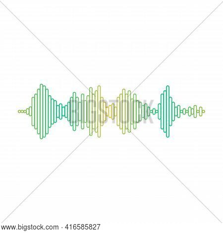 Sound Wave Vector Cartoon Icon. Vector Illustration Sound Wave On White Background. Isolated Cartoon