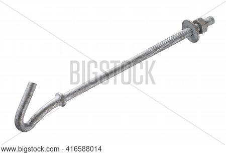 Screw Hook Cable Holder (with Clipping Path) Isolated On White Background
