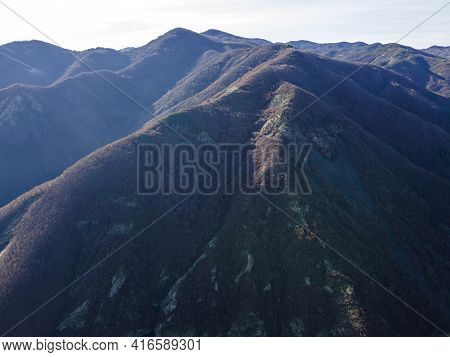 Amazing Aerial View Of Rhodope Mountains Near Borovitsa Reservoir, Bulgaria