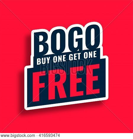 Bogo Buy One Get One Free Sale Tag Sticker Design