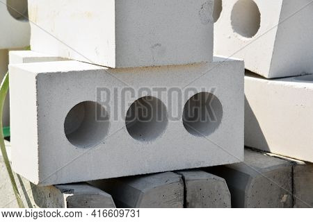 The White Brick Silicate Hollow Construction Outdoor