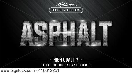 Editable Text Style Effect - Asphalt Text Style Theme. Graphic Design Element.