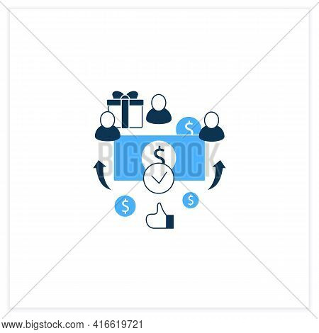 Universal Payment Flat Icon. Lump Sum People Payment. Cash For Everyone. Basic Income Concept. Vecto