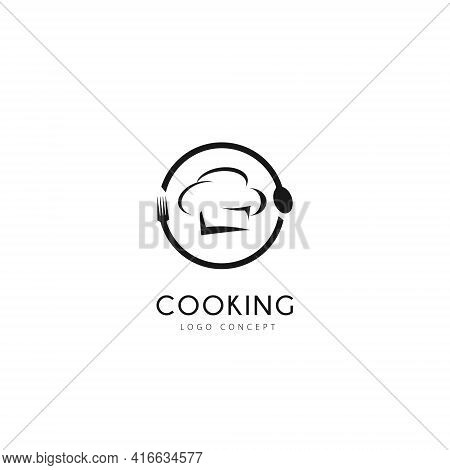 Chef Cooking Logo Design Template Flat Style Design Vector