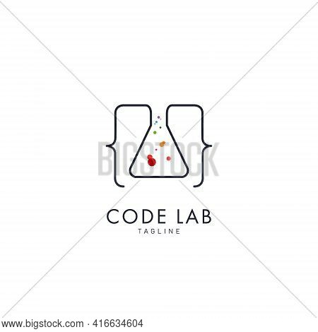Code Laboratory Logo Design Template Flat Style Vector