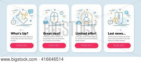 Set Of Business Icons, Such As Swipe Up, Smartphone Waterproof, Avatar Symbols. Mobile Screen Banner