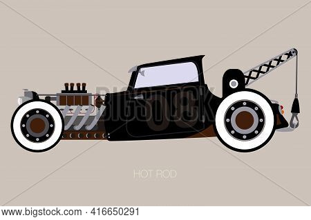 Crane Hot Rod, Side View Of Car, Automobile, Motor Vehicle