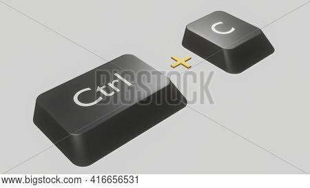 Combination Of Keys To Copy, 3d Rendering