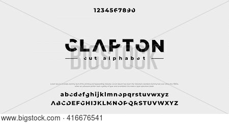 Abstract Minimal Modern Alphabet Fonts. Typography Technology Vector Illustration