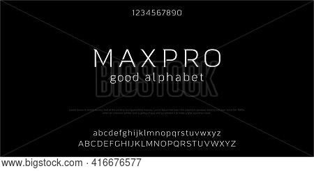 Futuristic Minimalist Display Font Design, Alphabet, Typeface, Letters And Numbers, Typography.