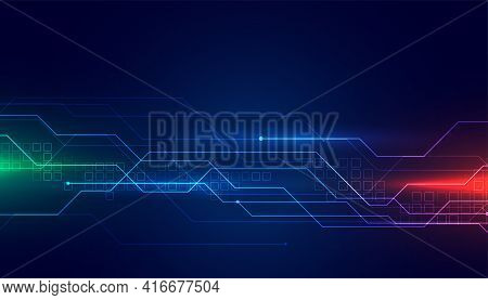 Digial Circuit Diagram Technology Background Vector Template Design