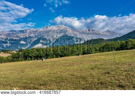 Landscape View At Saint Baudille Et Pipet, Local Authorities Association Of Trieves In Vercors, Fren